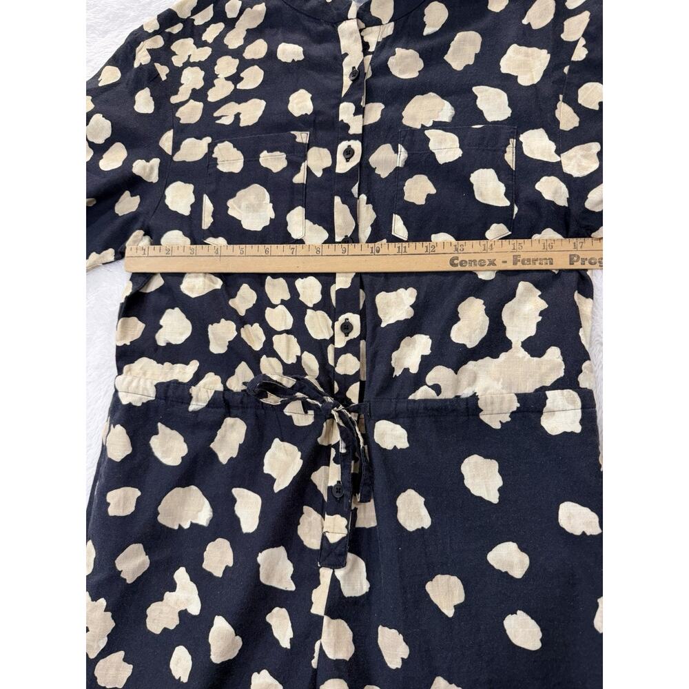 The Kit Anthropologie Issa Jumpsuit in Shoreline Sz Small Blue Tan 100% Cotton - Picture 6 of 14
